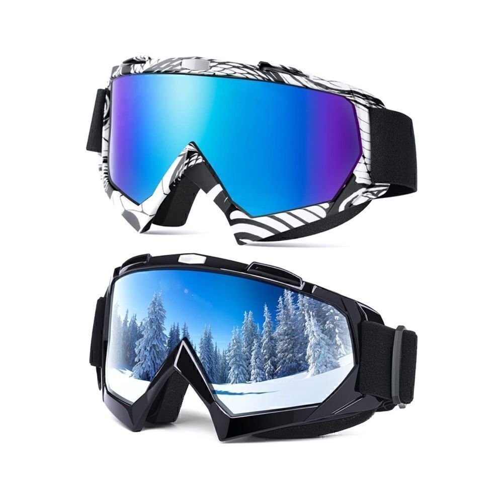 Black and zebra Ski Goggles Unisex 2 pairs